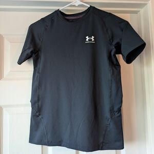 Under Armour Black Short-Sleeve Training Tee with White Logo